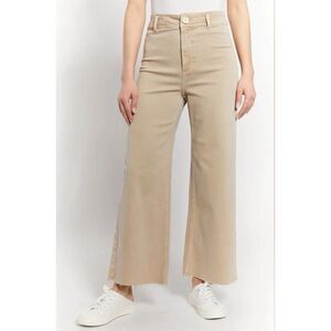 Oat Tan High Rise Baggy Wide Leg Jeans Stretchy Sz 6/28 #650